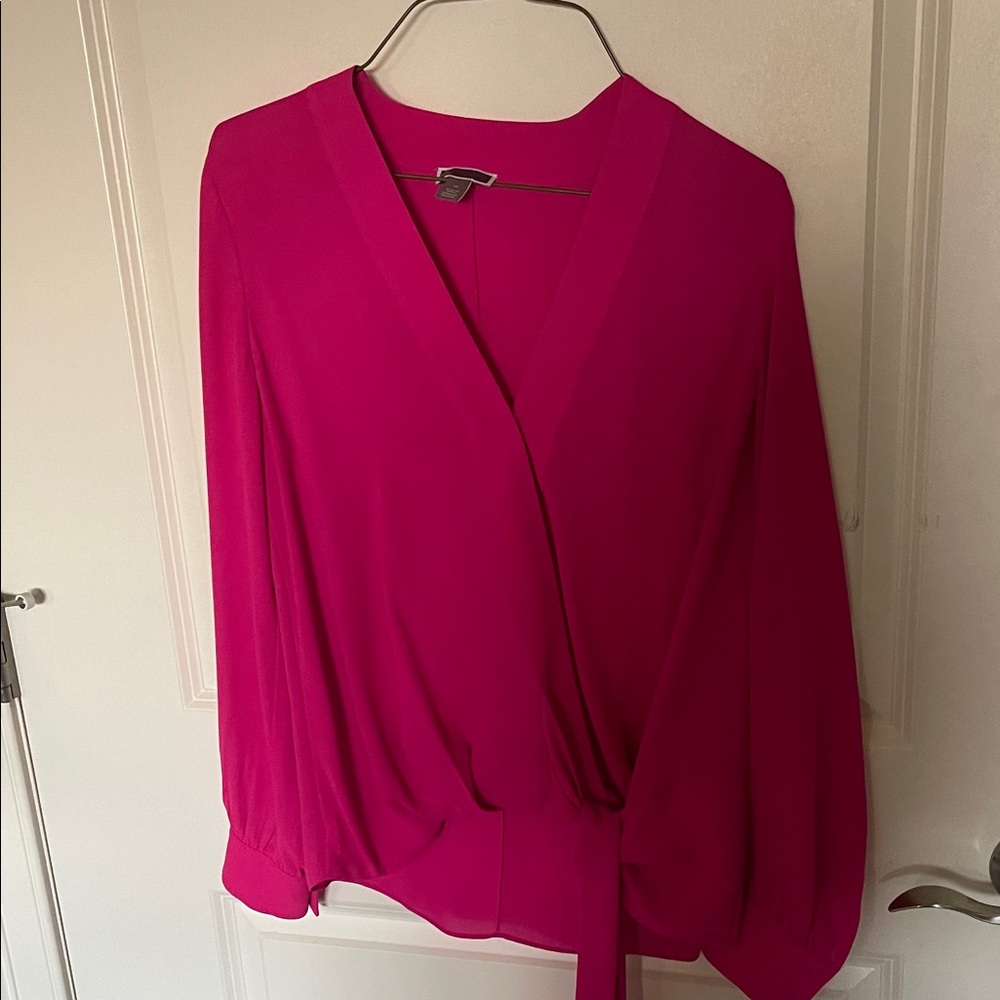 Chelsea28 Fuchsia Wrap Blouse